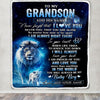 Personalized To My Grandson Gift Blanket From Grandpa Papa Never Feel That You Are Alone Lion Grandson Birthday Christmas Customized Fleece Throw Blanket | siriusteestore