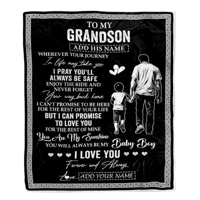 Personalized To My Grandson Gifts Blanket From Grandfather Wherever Your Journey In Life Grandpa Granddaughter Birthday Gifts Christmas Custom Fleece Blanket | siriusteestore