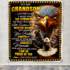 Personalized To My Grandson Gifts Blanket From Grandma Grandpa I Wish You The Strength Eagle Grandson Birthday Gifts Christmas Graduation Fleece Blanket | siriusteestore
