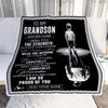 Personalized To My Grandson Gifts Blanket From Grandma Grandpa I Wish You The Strength Grandson Birthday Gifts Christmas Graduation Custom Fleece Blanket | siriusteestore