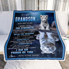 Personalized To My Grandson Gifts Blanket From Grandma Grandpa I Wish You The Strength White Tier Grandson Birthday Gifts Christmas Custom Fleece Blanket | siriusteestore