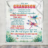 Personalized To My Grandson Gifts Blanket From Grandma Grandpa Whenever You Feel Dragonfly Grandson Birthday Gifts Graduation Christmas Custom Fleece Blanket | siriusteestore