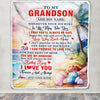 Personalized To My Grandson Gifts Blanket From Grandma Grandpa Wherever Your Journey In Life Beach Grandson Birthday Gifts Warm Customized Fleece Throw Blanket | siriusteestore