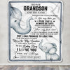 Personalized To My Grandson Gifts Blanket From Grandma Grandpa Wherever Your Journey In Life Elephant Grandson Birthday Gifts Warm Customized Fleece Blanket | siriusteestore