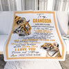 Personalized To My Grandson Gifts Blanket From Grandma Grandpa Wherever Your Journey In Life Tiger Grandson Birthday Gifts Warm Customized Fleece Blanket | siriusteestore