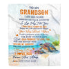 Personalized To My Grandson Gifts Blanket From Grandma Grandpa Wherever Your Journey In Life Turtle Grandson Birthday Gifts Warm Customized Fleece Blanket | siriusteestore