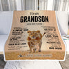 Personalized To My Grandson Gifts Blanket From Grandma Nana Always Remember Lion Gifts For Grandson Birthday Graduation Christmas Custom Fleece Throw Blanket | siriusteestore