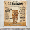 Personalized To My Grandson Gifts Blanket From Grandma Nana Always Remember Lion Gifts For Grandson Birthday Graduation Christmas Custom Fleece Throw Blanket | siriusteestore