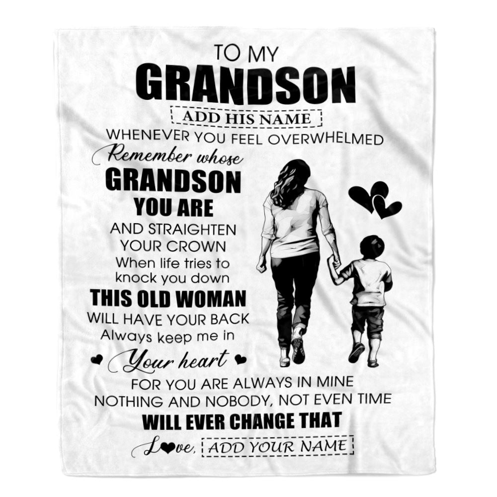 Personalized To My Grandson Gifts Blanket From Grandma Nana Whenever Woman Unique Birthday Gifts For Grandson Graduation Christmas Custom Fleece Throw Blanket | siriusteestore