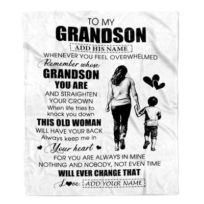 Personalized To My Grandson Gifts Blanket From Grandma Nana Whenever Woman Unique Birthday Gifts For Grandson Graduation Christmas Custom Fleece Throw Blanket | siriusteestore