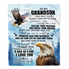 Personalized To My Grandson Gifts Blanket From Grandma Papa Eagle My Only Wish For You Grandson Birthday Gifts Graduation Christmas Customized Fleece Blanket | siriusteestore