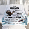 Personalized To My Grandson Gifts Blanket From Grandma Papa Whenever Eagle Unique Birthday Gifts For Grandson Graduation Christmas Custom Fleece Throw Blanket | siriusteestore