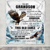 Personalized To My Grandson Gifts Blanket From Grandma Papa Whenever Eagle Unique Birthday Gifts For Grandson Graduation Christmas Custom Fleece Throw Blanket | siriusteestore