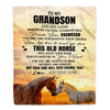 Personalized To My Grandson Gifts Blanket From Grandma Papa Whenever Horse Unique Birthday Gifts For Grandson Graduation Christmas Custom Fleece Throw Blanket | siriusteestore