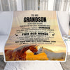 Personalized To My Grandson Gifts Blanket From Grandma Papa Whenever Horse Unique Birthday Gifts For Grandson Graduation Christmas Custom Fleece Throw Blanket | siriusteestore
