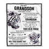 Personalized To My Grandson Gifts Blanket From Grandma Papa Whenever White Tiger Unique Birthday Gifts For Grandson Graduation Christmas Fleece Throw Blanket | siriusteestore