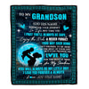 Personalized To My Grandson Gifts Blanket From Grandma Promise To Love You Gifts For Grandson Birthday Graduation Christmas Custom Fleece Throw Blanket | siriusteestore