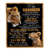 Personalized To My Grandson Gifts Blanket From Grandmother Wherever Your Journey In Life Lion Granddaughter Birthday Gifts Christmas Fleece Throw Blanket | siriusteestore