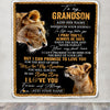 Personalized To My Grandson Gifts Blanket From Grandmother Wherever Your Journey In Life Lion Granddaughter Birthday Gifts Christmas Fleece Throw Blanket | siriusteestore