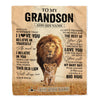 Personalized To My Grandson Gifts Blanket From Grandpa Papa Always Remember Lion Gifts For Grandson Birthday Graduation Christmas Custom Fleece Throw Blanket | siriusteestore