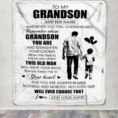 Personalized To My Grandson Gifts Blanket From Grandpa Papa Whenever Man Unique Birthday Gifts For Grandson Graduation Christmas Custom Fleece Throw Blanket | siriusteestore