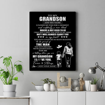 Personalized To My Grandson Gifts Canvas From Grandma Nana I Closed My Eyes For A Moment Grandson Birthday Graduation Christmas Custom Wall Art Print Framed Canvas | siriusteestore