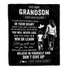 Personalized To My Grandson Gifts From Grandma Blanket Don't Give Up Grandmother Gifts For Grandson Birthday Graduation Christmas Customized Fleece Blanket | siriusteestore