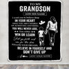 Personalized To My Grandson Gifts From Grandma Blanket Don't Give Up Grandmother Gifts For Grandson Birthday Graduation Christmas Customized Fleece Blanket | siriusteestore