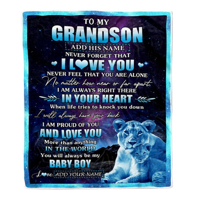 Personalized To My Grandson Gifts From Grandma Gigi Blanket I Love You Lion Birthday Gift Ideas For Grandson Graduation Christmas Customized Fleece Blanket | siriusteestore