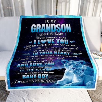 Personalized To My Grandson Gifts From Grandma Gigi Blanket I Love You Lion Birthday Gift Ideas For Grandson Graduation Christmas Customized Fleece Blanket | siriusteestore