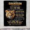 Personalized To My Grandson Gifts From Grandma Grandmother Blanket Old Lion Love You Grandson Birthday Gifts Graduation Christmas Customized Fleece Blanket | siriusteestore