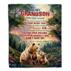 Personalized To My Grandson Gifts From Grandma Grandpa Blanket Don't Give Up Bear Gifts For Grandson Birthday Graduation Christmas Customized Fleece Blanket | siriusteestore