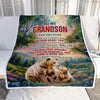 Personalized To My Grandson Gifts From Grandma Grandpa Blanket Don't Give Up Bear Gifts For Grandson Birthday Graduation Christmas Customized Fleece Blanket | siriusteestore