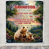 Personalized To My Grandson Gifts From Grandma Grandpa Blanket Don't Give Up Bear Gifts For Grandson Birthday Graduation Christmas Customized Fleece Blanket | siriusteestore