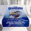 Personalized To My Grandson Gifts From Grandma Grandpa Blanket Don't Give Up Eagle Gifts For Grandson Birthday Graduation Christmas Customized Fleece Blanket | siriusteestore