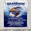 Personalized To My Grandson Gifts From Grandma Grandpa Blanket Don't Give Up Eagle Gifts For Grandson Birthday Graduation Christmas Customized Fleece Blanket | siriusteestore