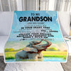 Personalized To My Grandson Gifts From Grandma Grandpa Blanket Don't Give Up Elephant Gifts For Grandson Birthday Graduation Christmas Fleece Blanket | siriusteestore