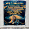Personalized To My Grandson Gifts From Grandma Grandpa Blanket Don't Give Up Lion Gifts For Grandson Birthday Graduation Christmas Customized Fleece Blanket | siriusteestore