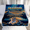 Personalized To My Grandson Gifts From Grandma Grandpa Blanket Don't Give Up Tiger Gifts For Grandson Birthday Graduation Christmas Customized Fleece Blanket | siriusteestore