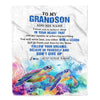 Personalized To My Grandson Gifts From Grandma Grandpa Blanket Don't Give Up Turtle Gifts For Grandson Birthday Graduation Christmas Customized Fleece Blanket | siriusteestore