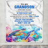 Personalized To My Grandson Gifts From Grandma Grandpa Blanket Don't Give Up Turtle Gifts For Grandson Birthday Graduation Christmas Customized Fleece Blanket | siriusteestore