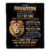 Personalized To My Grandson Gifts From Grandpa Grandfather Blanket Old Lion Love You Grandson Birthday Gifts Graduation Christmas Customized Fleece Blanket | siriusteestore
