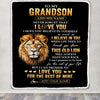 Personalized To My Grandson Gifts From Grandpa Grandfather Blanket Old Lion Love You Grandson Birthday Gifts Graduation Christmas Customized Fleece Blanket | siriusteestore