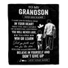Personalized To My Grandson Gifts From Grandpa Papa Blanket Don't Give Up Grandpa Gifts For Grandson Birthday Graduation Christmas Customized Fleece Blanket | siriusteestore