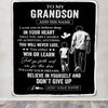 Personalized To My Grandson Gifts From Grandpa Papa Blanket Don't Give Up Grandpa Gifts For Grandson Birthday Graduation Christmas Customized Fleece Blanket | siriusteestore