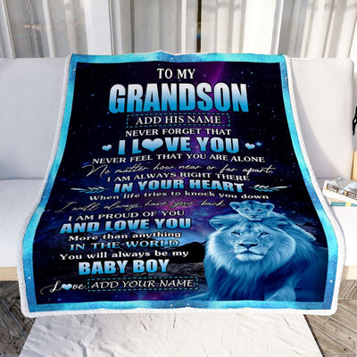 Personalized To My Grandson Gifts From Grandpa Papa Blanket I Love You Lion Birthday Gift Ideas For Grandson Graduation Christmas Customized Fleece Blanket | siriusteestore