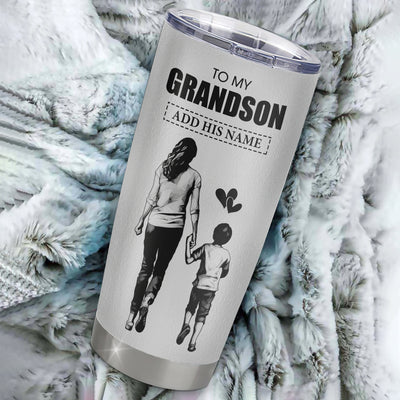 Personalized To My Grandson Gifts Tumbler From Grandma Nana Whenever Woman Unique Birthday Gifts For Grandson Graduation Christmas Custom Stainless Steel Cup Travel Mug | siriusteestore