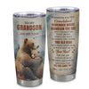 Personalized To My Grandson Gifts Tumbler From Grandma Papa Whenever Bear Unique Birthday Gifts For Grandson Graduation Christmas Custom Stainless Steel Cup Travel Mug | siriusteestore
