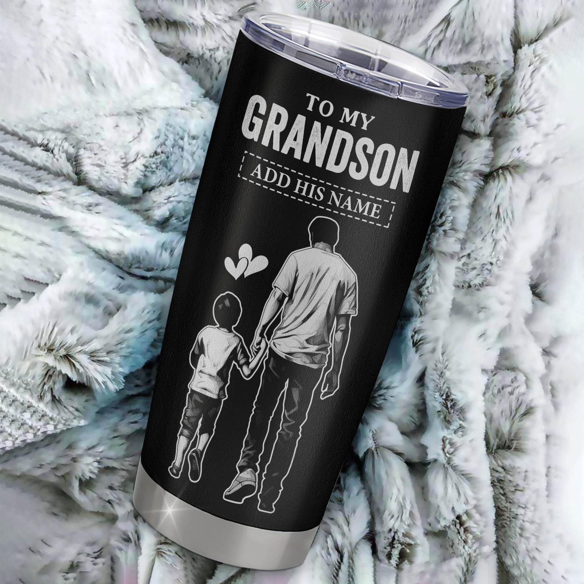 Personalized To My Grandson Gifts Tumbler From Grandpa Papa My Only Wish For You Grandson Birthday Gifts Graduation Christmas Custom Stainless Steel Cup Travel Mug | siriusteestore