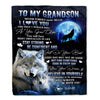 Personalized To My Grandson I Love You Forever Blanket From Grandma Grandpa Wolf Grandson Birthday Gifts Graduation Christmas Customized Fleece Blanket | siriusteestore